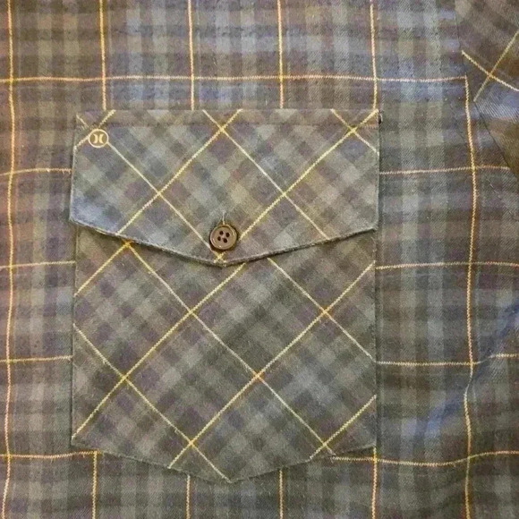 Hurley Nike Dri-Fit Mens Long Sleeve Plaid Button Down Blue Size XL - Picture 6 of 10